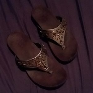 Vionic "Pearl" Sandals Bronze/Brown Size 10